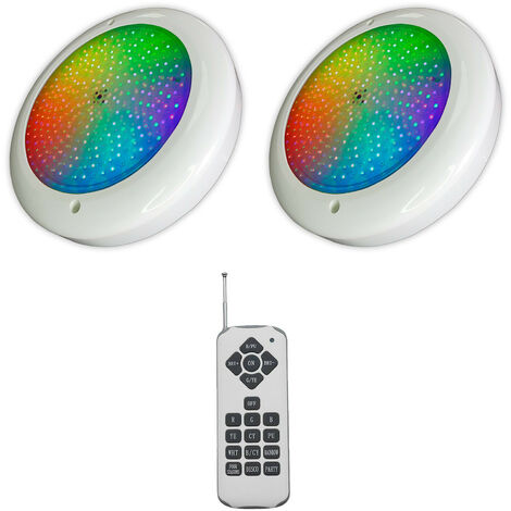 Pack 2 Focos LED RGB 35W 12V AC Premium Airless con Control Remoto