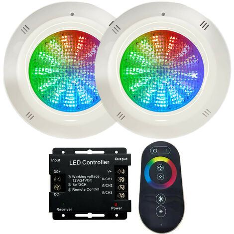 Oferta Focos LED RGB Piscina Impermeable de Superficie 36W - 12V - IP68  Temperatura de Color RGB