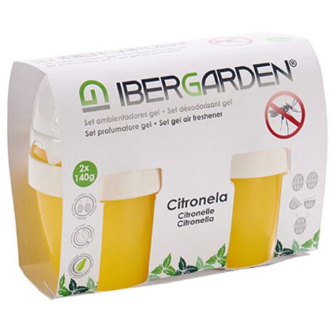 Pack 2 Gel 140g Lufterfrischer Citronella Mücke 82467 Ibergar