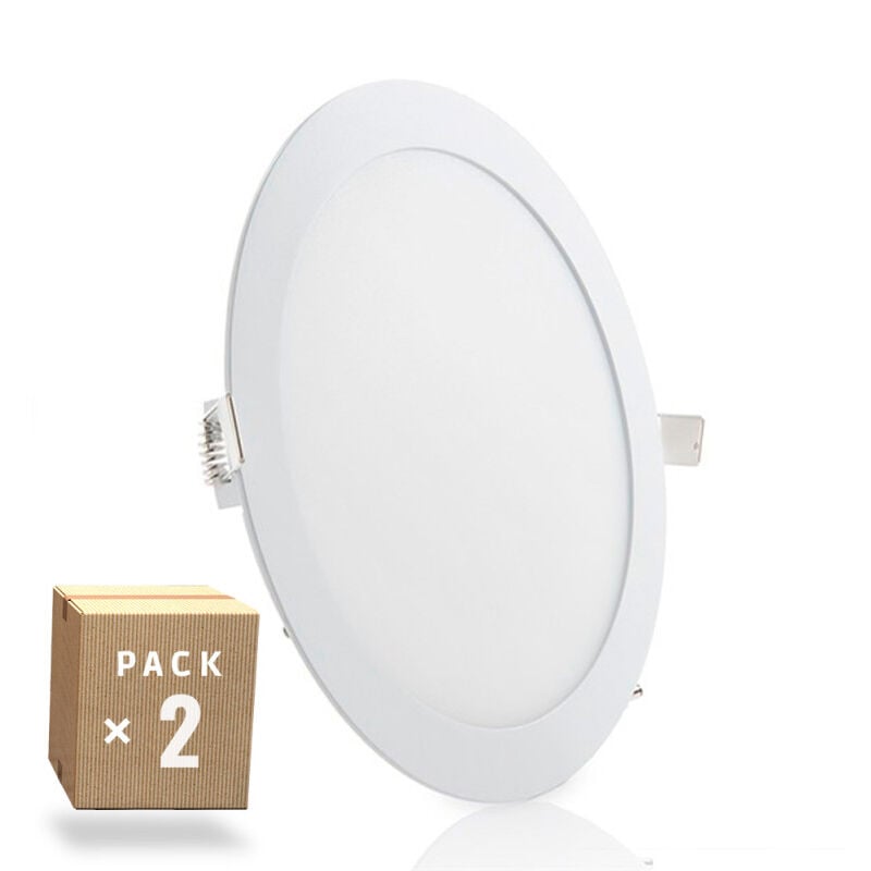 Greenice - Packung mit 2 LED-Panels 20W 2000Lm 4200ºK Rund 40.000H [GR-RDP15-20W-W-PK2-AP]