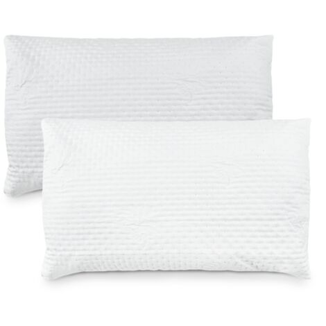 Oreiller 65x65 Lot de 2 pour Le Lit Coussins pour Dormir et Décoratifs  Antiallergiques Anti-Acariens et Rafraichissant Taie d'oreiller Blanc en  Coton et Polyest. Amovible et Lavable : : Cuisine et Maison