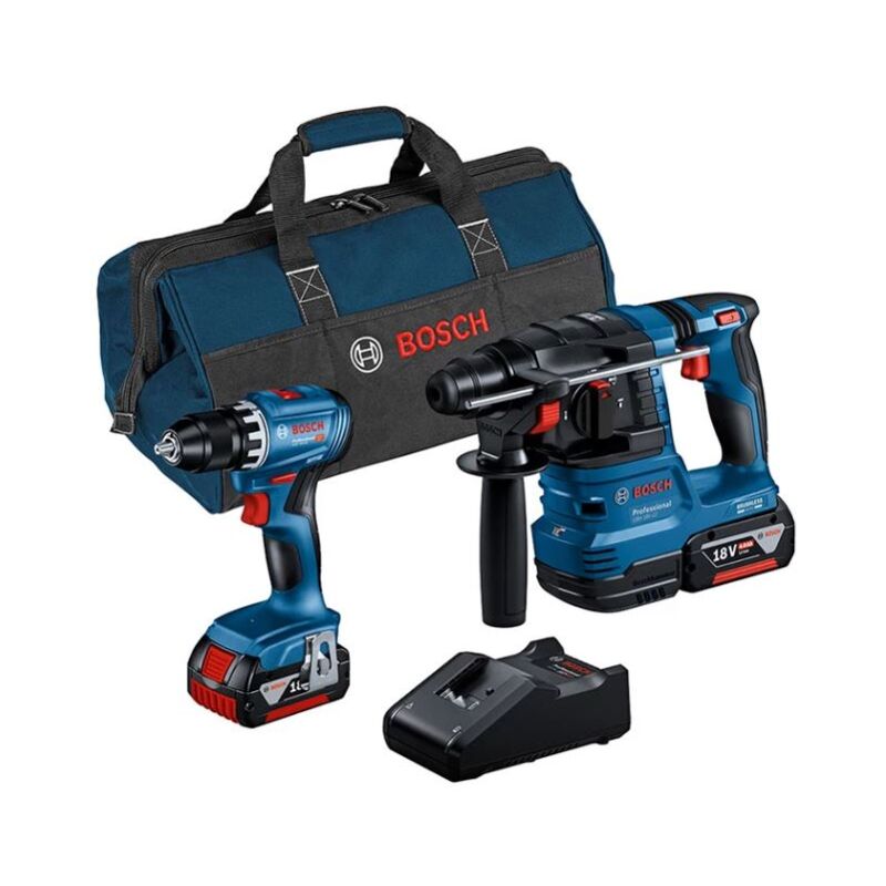 Bosch - Pack 2 outils Professional 0615A50038 gsr 18V-45 + gbh 18V-22 + 2 batteries 4,0 Ah + gal 18V-40