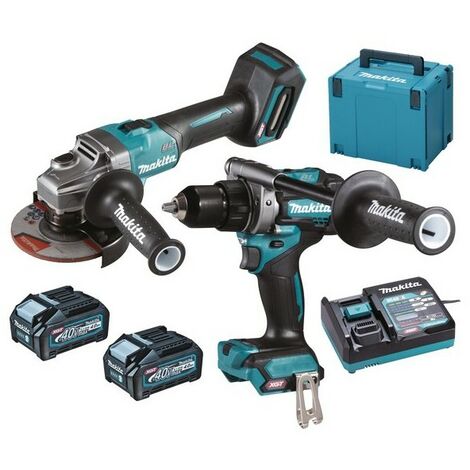 Lot 3 machines MAKITA 18V 4 Batteries 5Ah + Chargeur Double + Perceuse  Visseuse DHP458 + Visseuse à Choc DTD152 + Meuleuse DGA452Z - Cdiscount  Bricolage