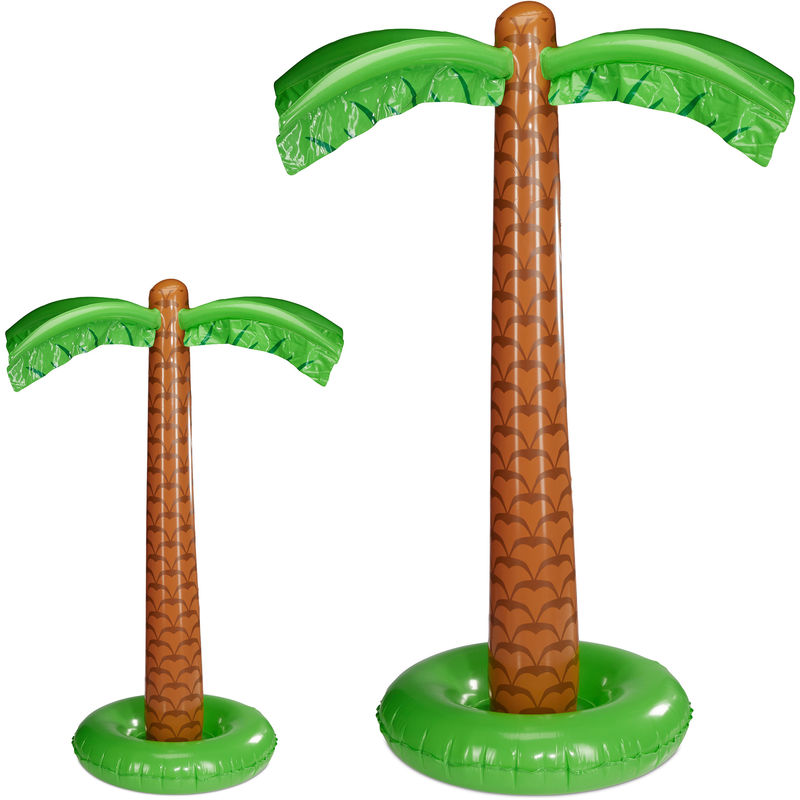 

Pack 2 Palmeras Hinchables para Fiesta Piscina, PVC, Verde-Marrón, 155 cm de altura