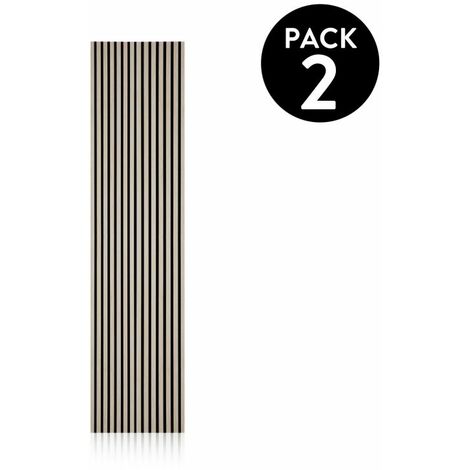 Pack 2 paneles acústicos Noiseless 240 Negro - Roble 60cm (ancho) x 240cm (alto)