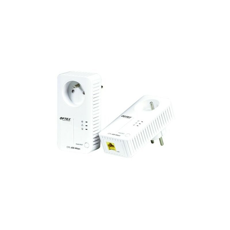 M-e - Pack 2 Prises Adaptateurs cpl 600 mbps plug Internet - signal réseau wps, wlan, RJ45