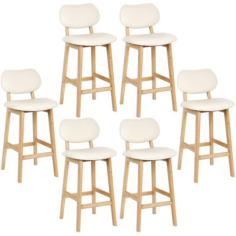 

Pack 6 sillas de comedor sillas para salón de diseño Taburete de cocina Blanca lechosa