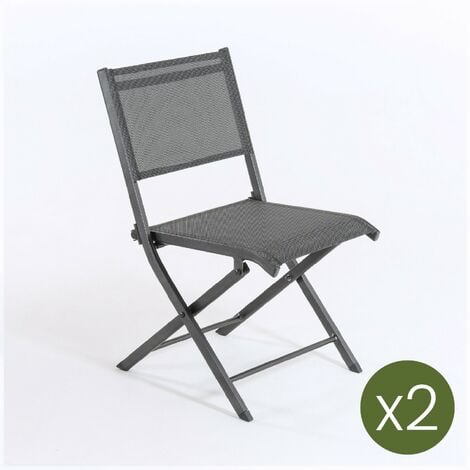 Pack 2 sillas de exterior plegables | Tamaño: 48x48x84 cm | Aluminio doble reforzado
