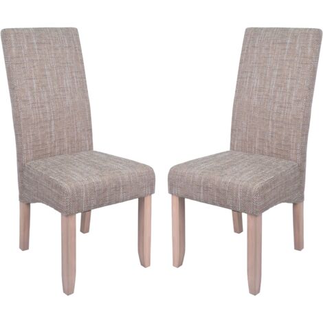 Pack 2 Sillas de Salón Comedor  Estilo Contemporáneo en Colort Arena Tapizadas 108x47x62 cm
