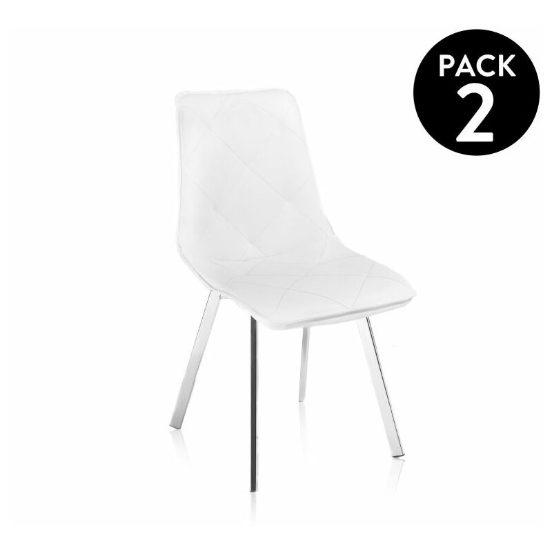 

Abecedario - Pack 2 sillas Diamond Símil PielBlanco