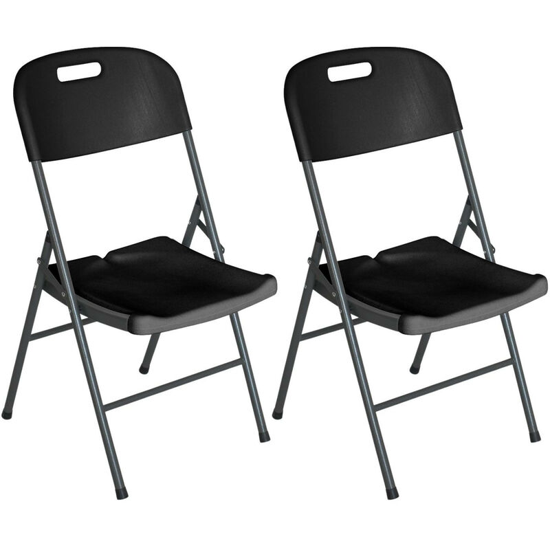 

Pack 2 Sillas Plegables con Asa 47x58x87cm GH91 Color - Negro