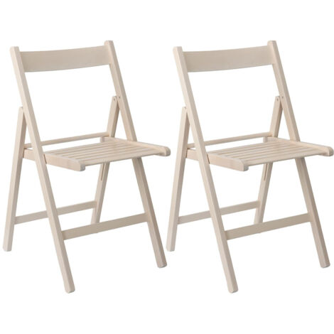 Pack 2 Sillas Plegables de Madera de Bambú Biano 46x44x78cm Thini