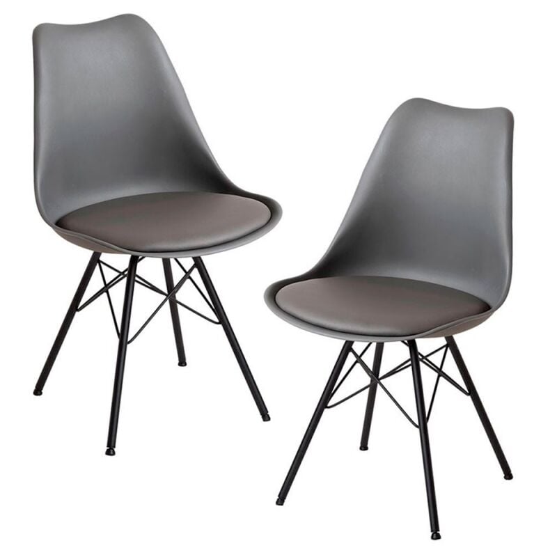 

Packs Sillas Comedor - Pack 2 Sillas Tilsen Metalizada - Gris oscuro