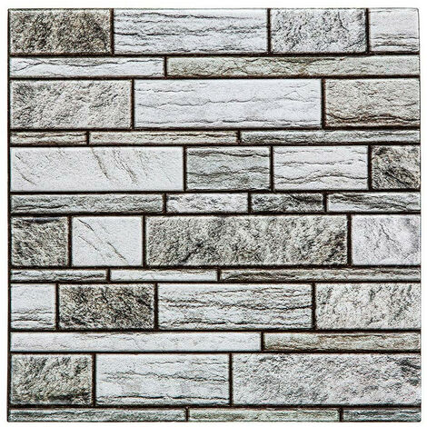 Pack 2 Stickers Imitation Mur Couleur Grise 30 X 30 Cms.