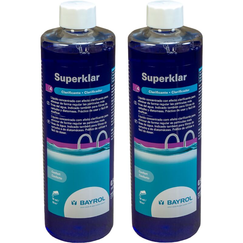 Pack 2 Superklar. Clarificante Líquido 0,5 L. Bayrol.