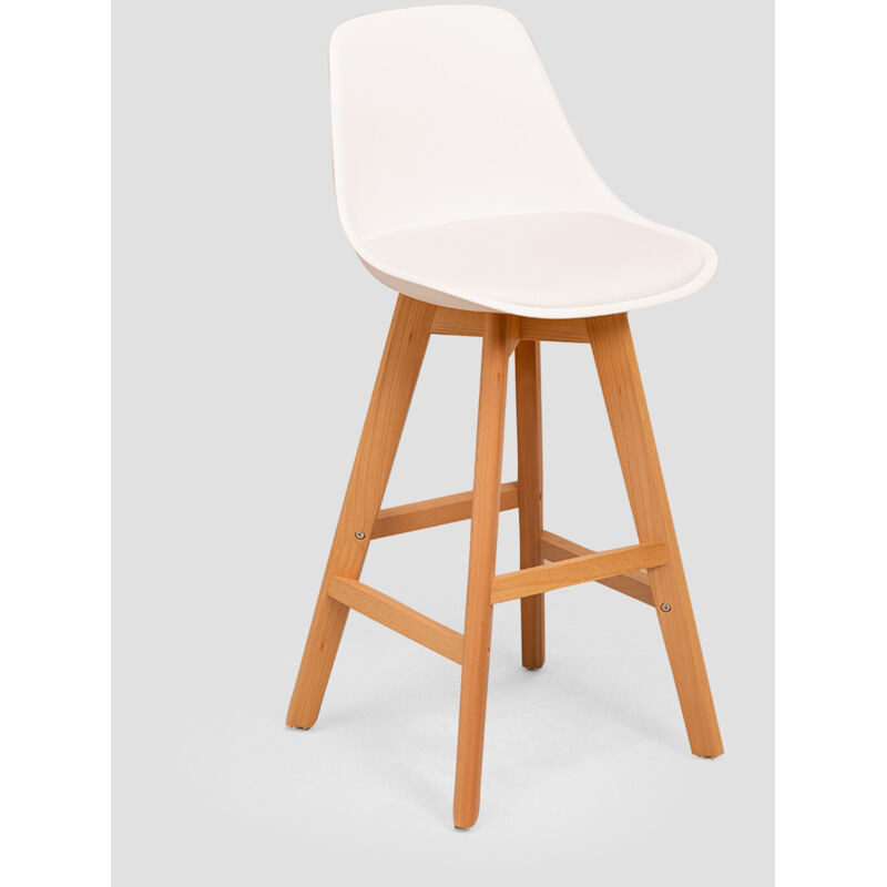 Sklum - Lot de 2 tabourets hauts Nordic Edition Blanc ↑65 cm