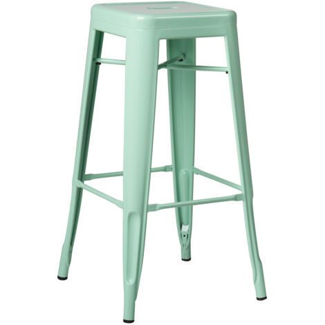 SKLUM Pack 2 Tabourets Hauts LIX Vert Menthe Acier - Vert Menthe