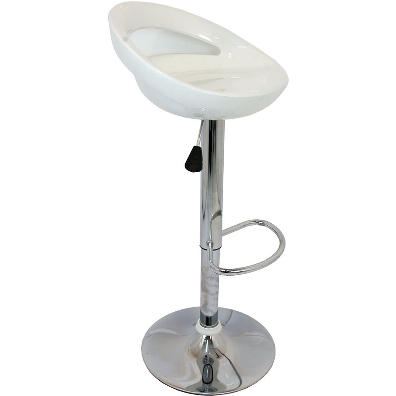 

La Silla Española - Pack 2 Taburetes con base en cromo y asiento redondo color blanco (ABS)
