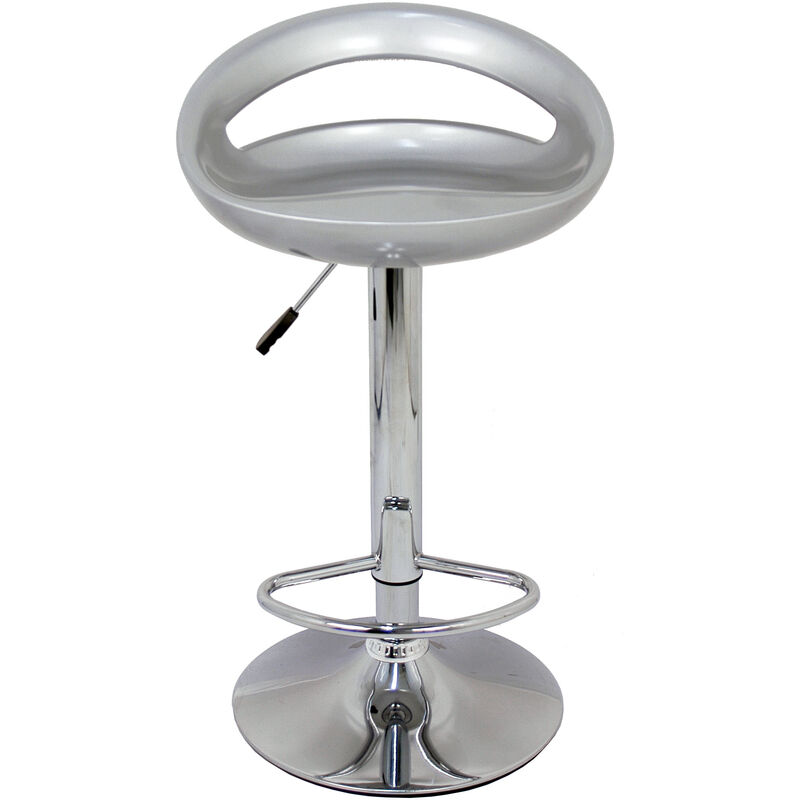

Pack 2 Taburetes con base en cromo y asiento redondo color gris (ABS)