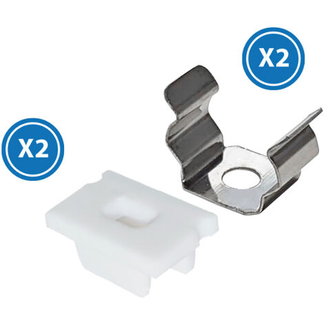 Pack 2 Tapones y 2 grapas para Perfil  Blanco   IluminaShop