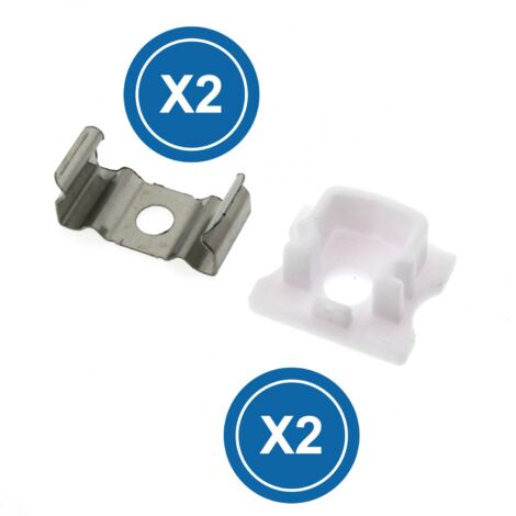 Pack 2 Tapones y 2 grapas para Perfil  Blanco   IluminaShop