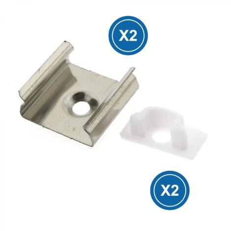 Pack 2 Tapones y 2 grapas para Perfil  Blanco   IluminaShop