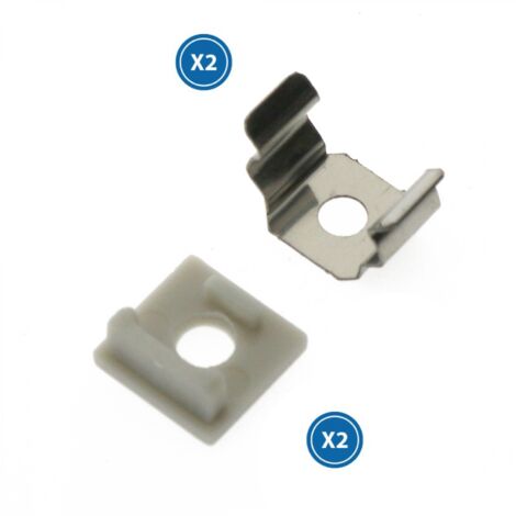 Pack 2 Tapones y 2 grapas para Perfil  Blanco   IluminaShop