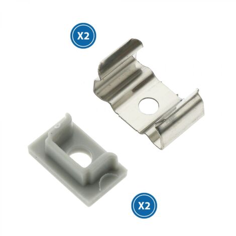Pack 2 Tapones y 2 grapas para Perfil  Blanco   IluminaShop