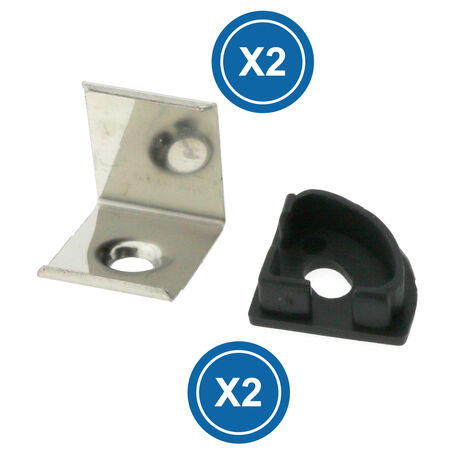 Pack 2 Tapones y 2 grapas para Perfil  Negro   IluminaShop