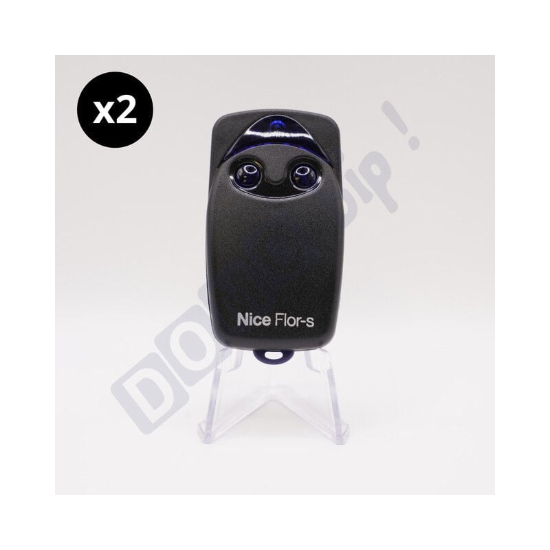 Lot de 2 télécommandes Nice flo2rs - 2 canaux 433.92 mhz - compatible récepteurs flox2r/floxi2r/ox2/ox4t - programmation sécurisée - piles fournies