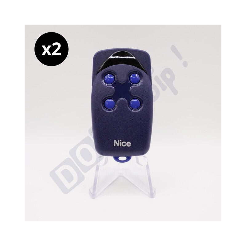 Lot de 2 télécommandes Nice flo4 - 4 canaux 433.92 mhz - compatible récepteurs flox2/floxi2 - programmation rapide - piles fournies - ne pas