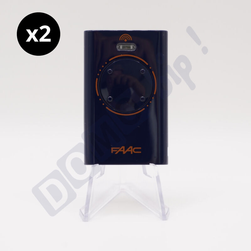 FAAC XT4 433 SL BLEU (Réf. 787015) - Lot de 2 télécommandes 4 Boutons pour portails et porte de garage - Codage Fixe - Fréquence : 433,92 MHz