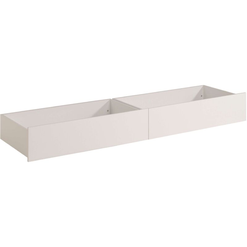 Miroytengo - Pack 2 tiroirs Style pour lits de jeunes couleur blanche chambre à coucher meubles de rangement 25x199x53 cm