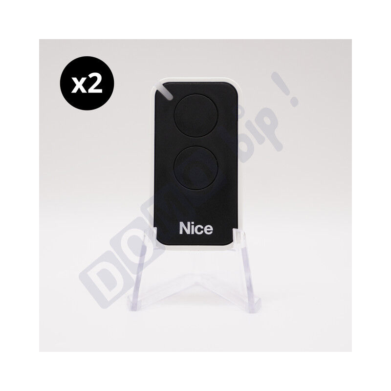 Lot de 2 télécommandes Nice inti2 noir - émetteur à code tournant era inti 2 - 433.92 mhz