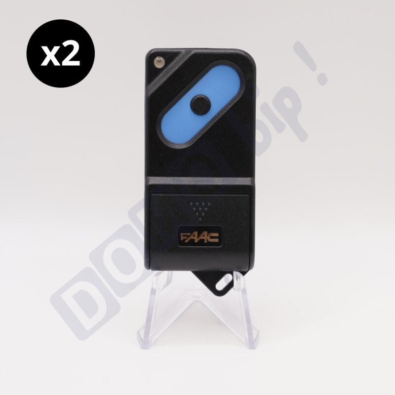 TM1 433 ds - Lot de 2 télécommandes pour portails et porte de garage à 1 bouton - 433,92 MHz - Code ds - Compatible récepteur ds - Réf. 7873891 - Faac