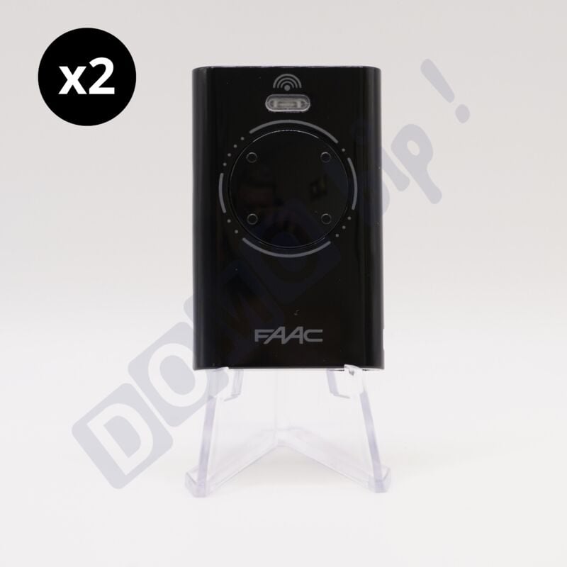 FAAC XT4 433 SLH Noir - Lot de 2 télécommandes pour portails et porte de garage 4 Canaux - Codage : Rolling Code - Référence 7870081