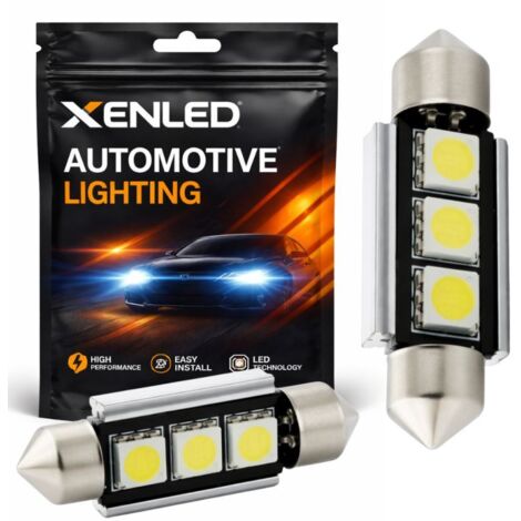 Pack 2 x LED Navette FX Racing C5W / C7W 3 SMD DISSIPATOR CANBUS - Navette 37mm - C5W BLANC 12V