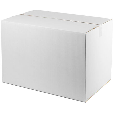 Pack 20 cajas cartón color blanco medidas interiores largoxanchoxalto en centímetros: 60x40x40 cm. Cajas cartón con solapas canal simple reforzado para envíos, paquetería, mudanzas, regalo…
