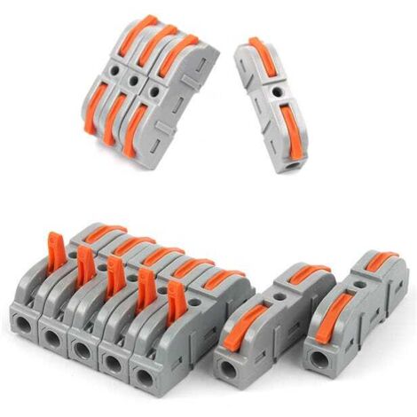 Pack 20 Conectores Rápidos Cable Eléctrico – Bornes Aislados Gris