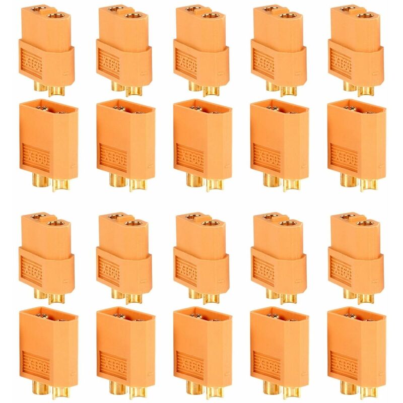 

Pack 20 Conectores Xt60 (10 Hembra + 10 Macho)