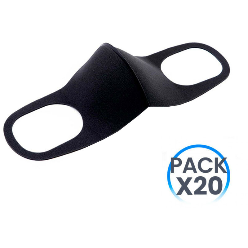 

Pack 20 Mascarillas Reutilizables Color Negro O91