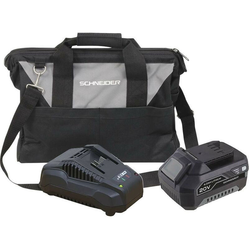 Schneider - Pack 20V 1 batterie Li-ion 4Ah/ chargeur 3,5A - sac de transport 50561