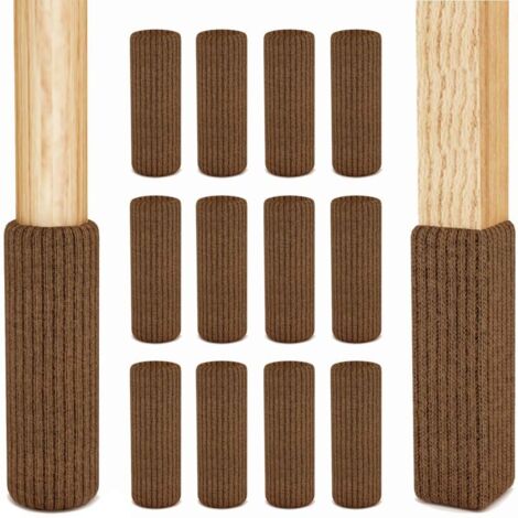 Pack 24 fundas protectoras marrones para sillas – Elásticas, antideslizantes, para suelos parquet