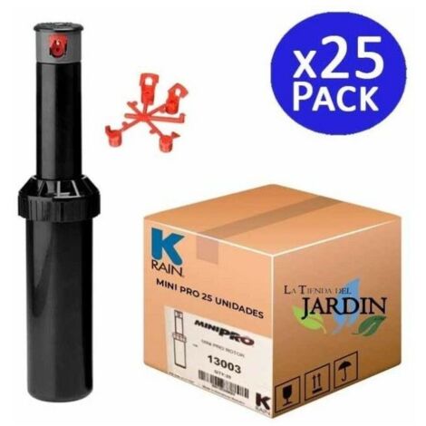 Pack 25 Aspersor de riego KRain Minipro 1/2''  Alcance 5,1 a 9,1 m  Aspersor ajustable profesional
