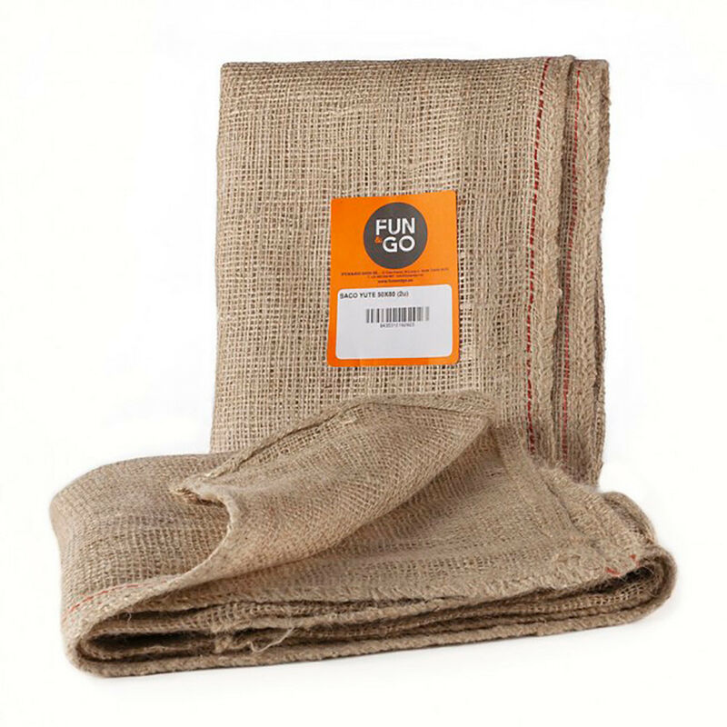 Pack 2 unit. sac de jute 50x80cm couleur marron fun & go