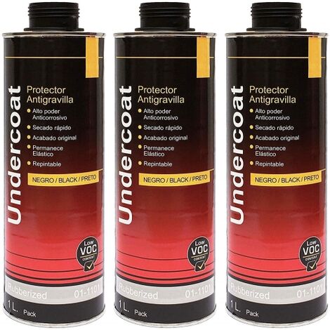 Pack 3 Antigravilla Negro 1L Protector de Bajos de Coche y Pasos de Rueda