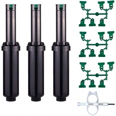 Pack 3 Aspersor de Riego Hunter SRM-04 1/2''  Alcance 4 a 9,4 metros  Aspersor de Turbina ajustable SRM Hunter