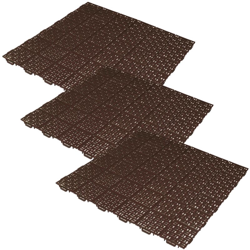

Wellhome - Pack 3 baldosas para jardín efecto drenaje de 55,5x55,5 cm. Cobertura total 0,9 m² – Colección Marte – Marrón