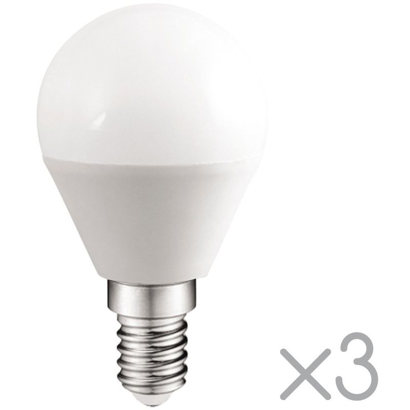 Wonderlamp - Pack 3 Bombillas led E14 esférica 5.2W (Luz fría)