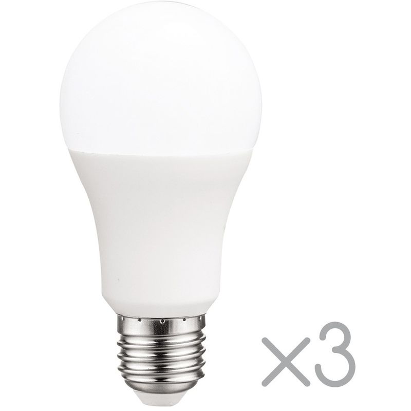 Pack 3 Bombillas led E27 estándar 10 w (Luz fría)